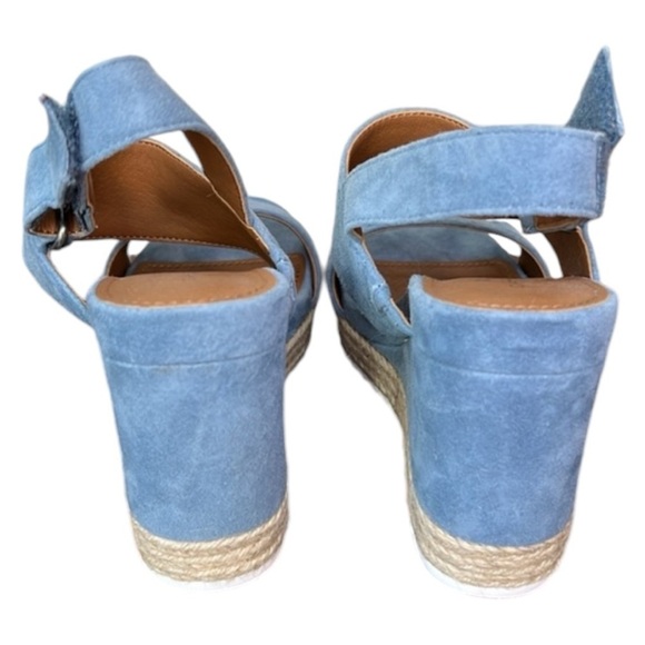 Nordstrom Caslon Jillian Lea Cinderella Blue Wedge Sandal Size 4.5 - Picture 5 of 8